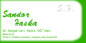 sandor haska business card